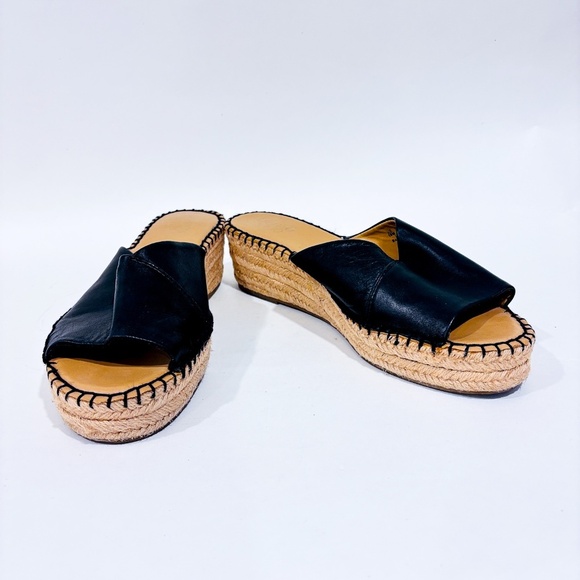 FRANCO SARTO Black leather slip-on sandals - Picture 1 of 7